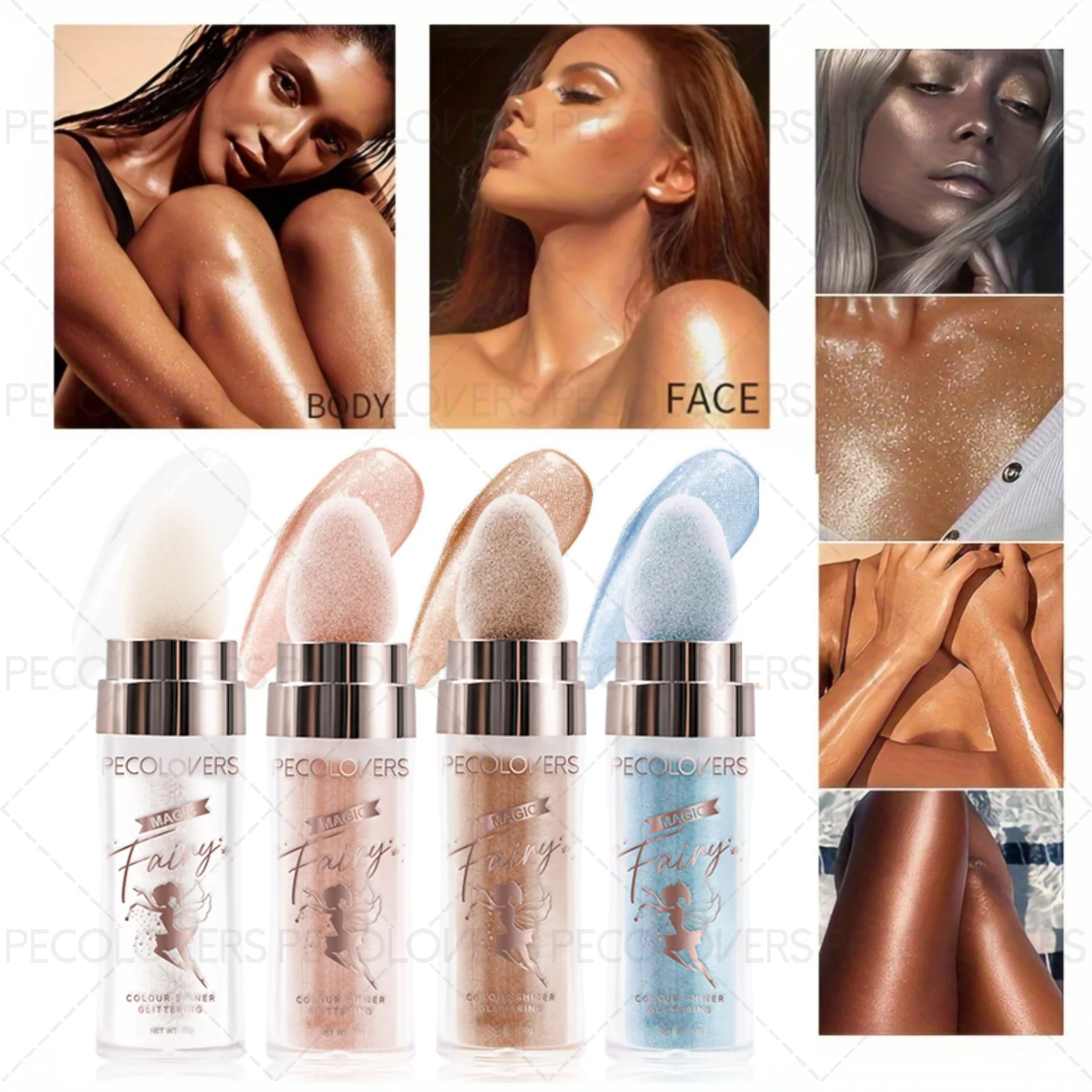 Polvere glitter corpo luccicante 1 pezzo, evidenziatore perlescente per viso e corpo, scintilla a lunga durata, perfetto per feste e festival