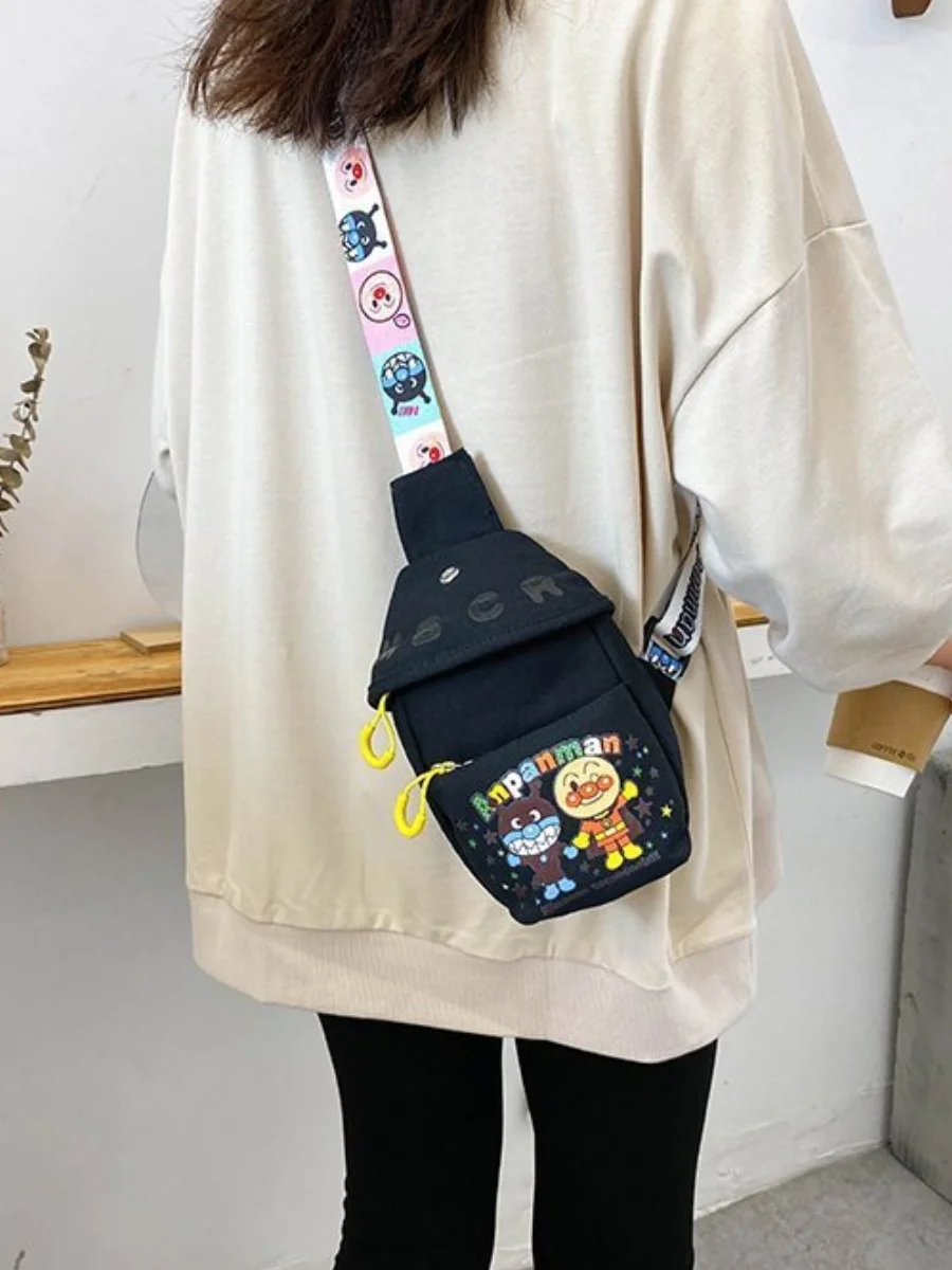 Bolso cruzado de lona de dibujos animados para mujer, mini bolso de pecho que combina con todo, bolso de hombro de moda, bolso familiar, regalo