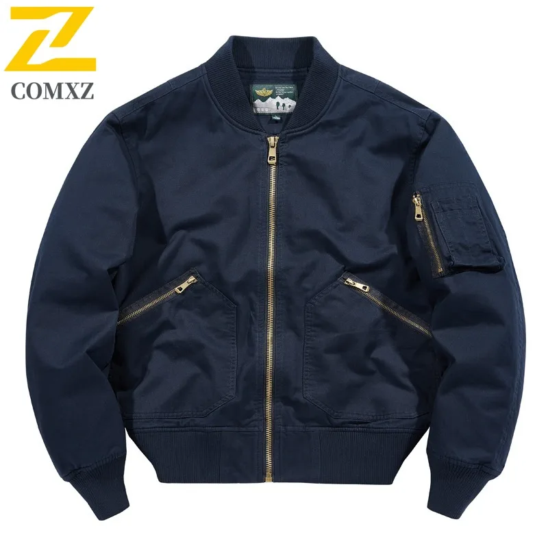 

COMXZ Brand Luxury Men Coat Trendy Baseball Collar American Style Windproof Coat Street Style Lightweight Spring Autumn Garment