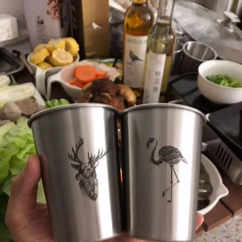 

500ml Stainless Steel Mug Silver Double Wall Coffee Tea Wine Milk Beer Tumbler Portable Travel Water Cup Drinkware Mug