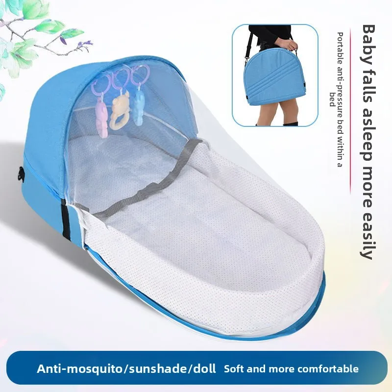 Portable Folding Anti-Pressure Baby Co-Sleeper Newborn Bionic Isolation Bed Baby Outdoor Travel Crib