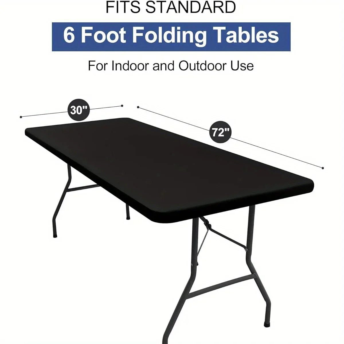 Waterproof Table Cover 6 Foot | Rectangle Elastic Fitted Tablecloths | Durable Outdoor Tablecloth