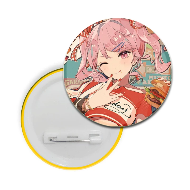 Anime Project SEKAI Pins Akiyama Mizuki Tinplate Badge DIY Custom Cartoon Girl Brooch Pin for Gifts Decorative Clothes Hats