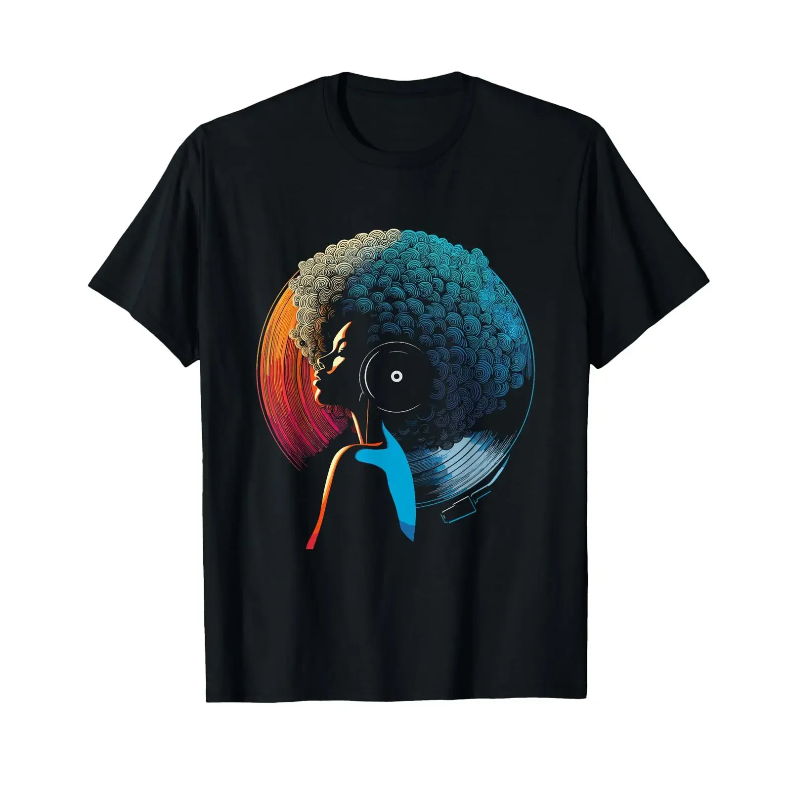 Camiseta Vintage Afroamericana de Vinilo Retro Estilo Funk, Disco y Soul de los 70s y 80s, con Gráfico Lavado, Elástica, de Diseñador, Cómoda
