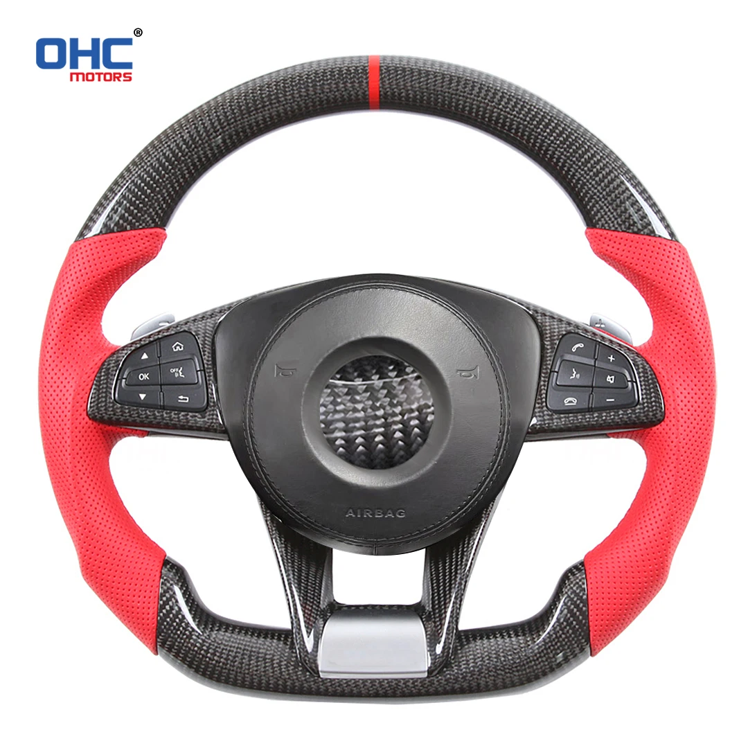 

Real Carbon Fiber Steering Wheel for Mercedes BENZ MB A45 C43 C63 E63 GT S63 GLE63 GLC63 G63 CLS63 A+M+G W205 S205 S213 W213