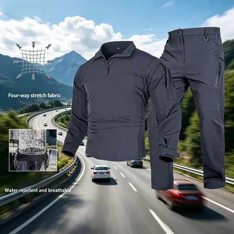 Mountaineering Elastic Frog Robe Set Long Sleeve Frog Robe Outdoor Breathable City Duty Tactical Clothing  Shirt Tactical Gear