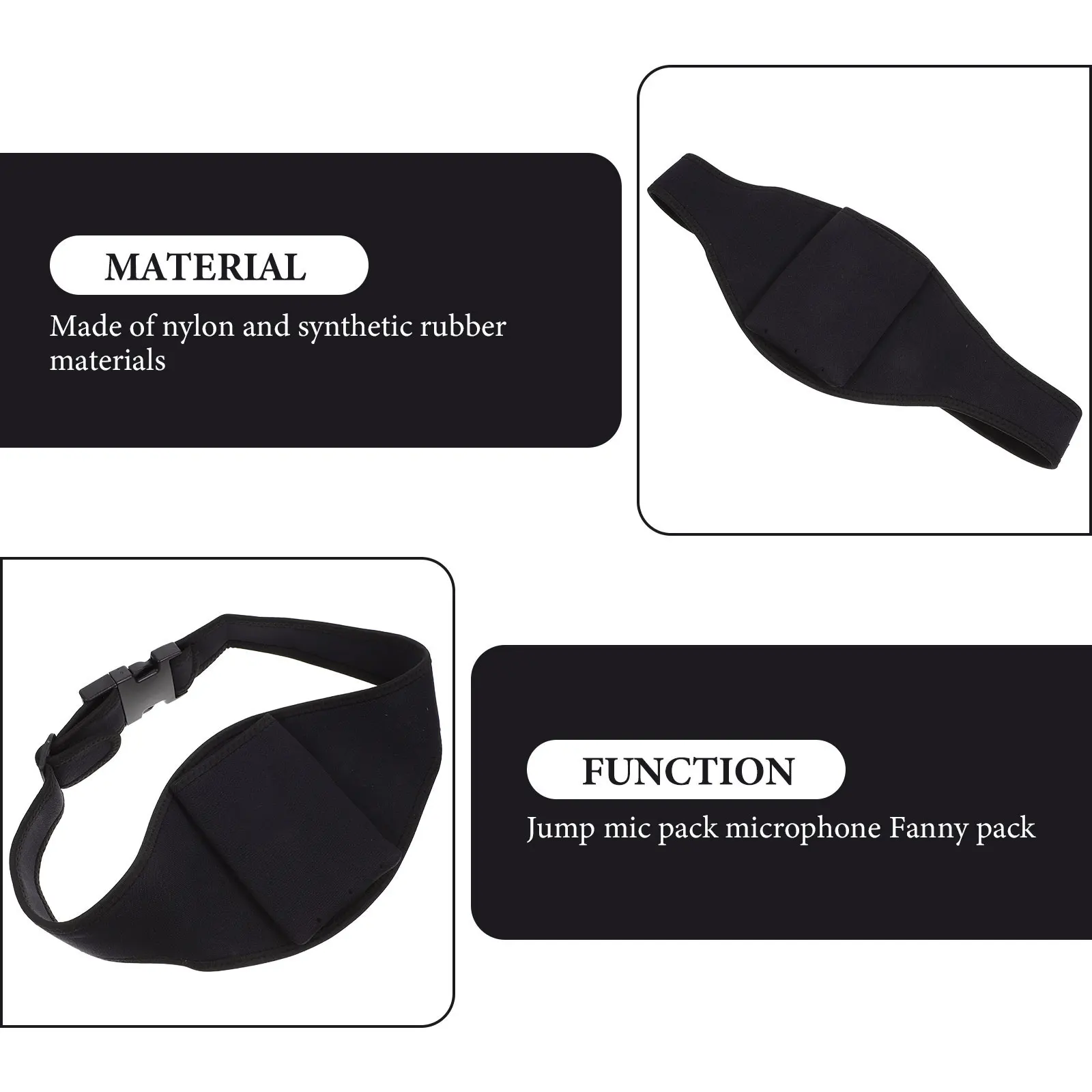 

Microphone Belt Pouch Black Adjustable Holder Gym Waist Bag Nylon Sleeve Fitness Microphone Accessories Mic Waist Belt