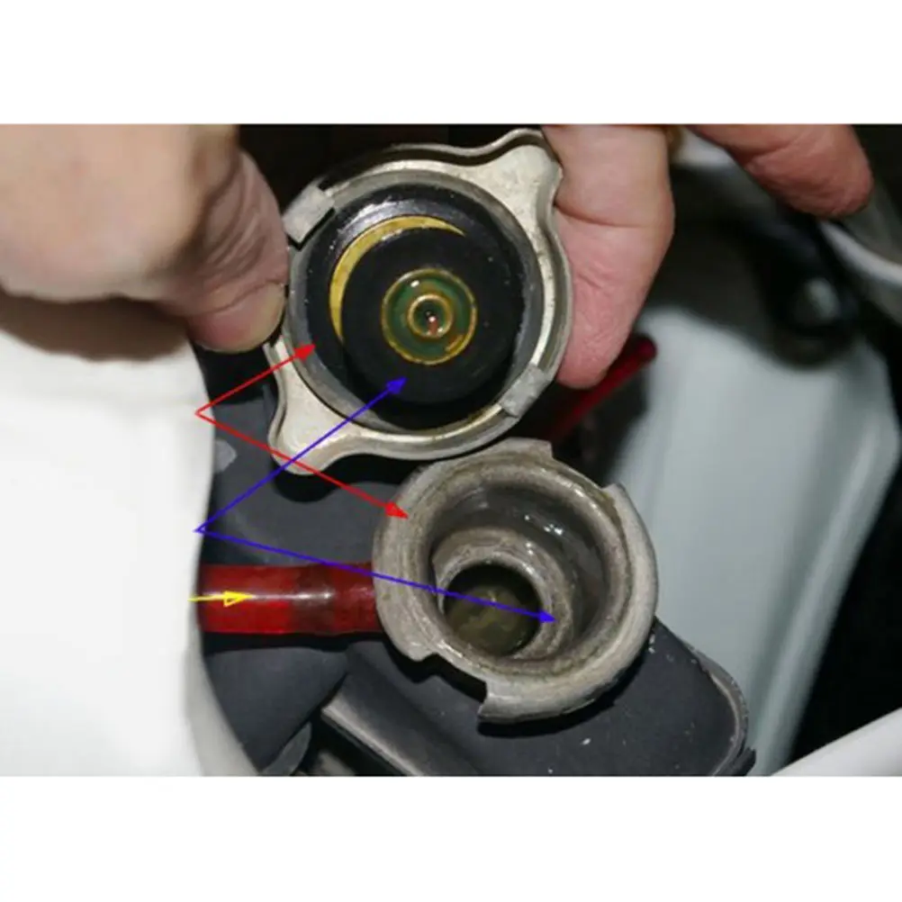 2 in 1 Radiator Cap and Water Temperature Meter for Car Cooling System 1.3 Bar Thermostatic Tank Cover Clear Dial Gauge Easy