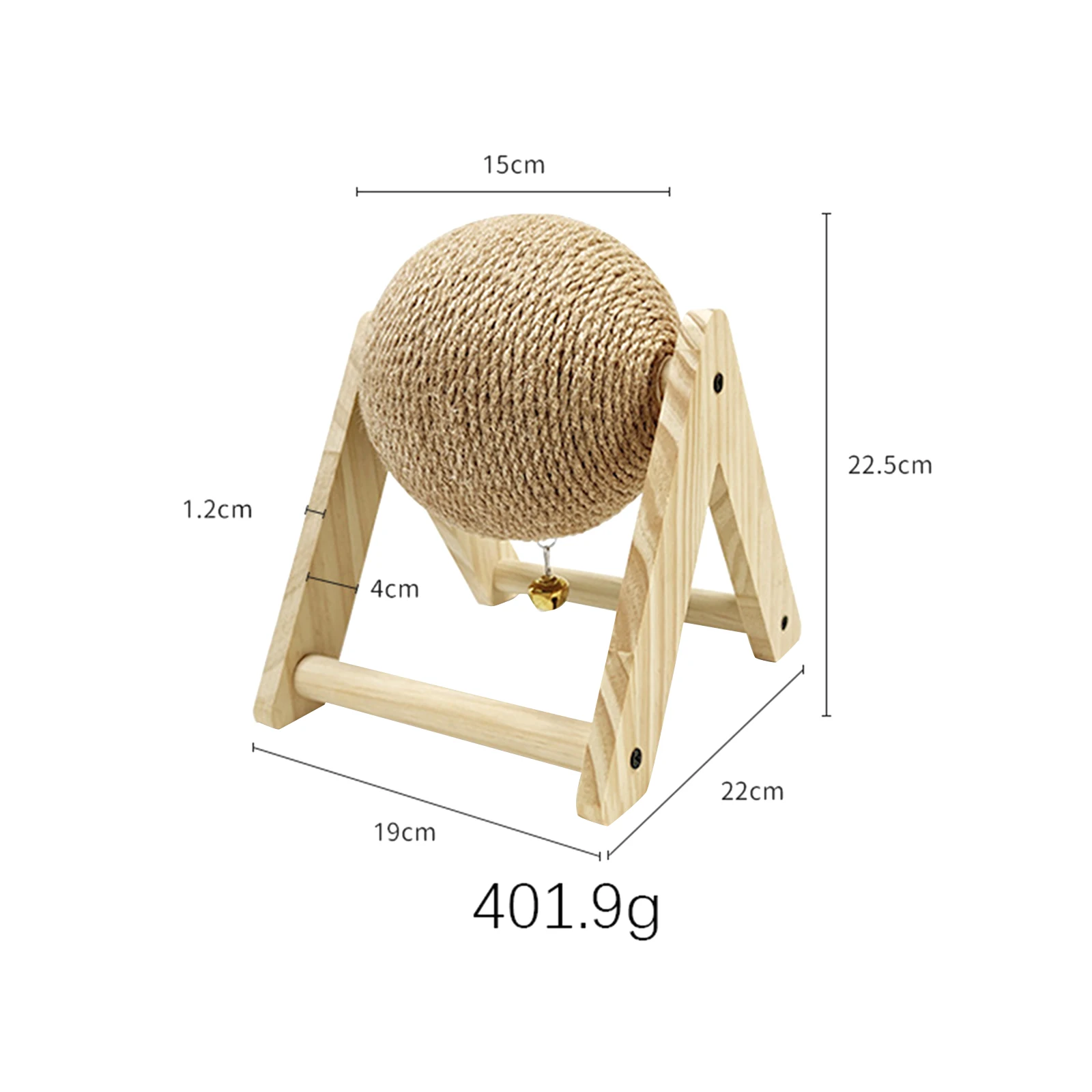 Rabbit Scratch Toy Wood Sisal Grinding Claw Ball Pet Interactive Toy Scratching Ball for Kitty Small Animals Chinchilla