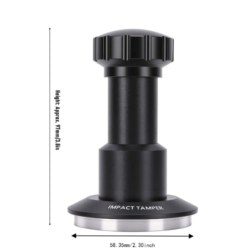 304 Stainless Steel Espresso Tamper Spring System 25-35lb Adjustable Pressure Spring Loaded Tamper Detachable Design BLack