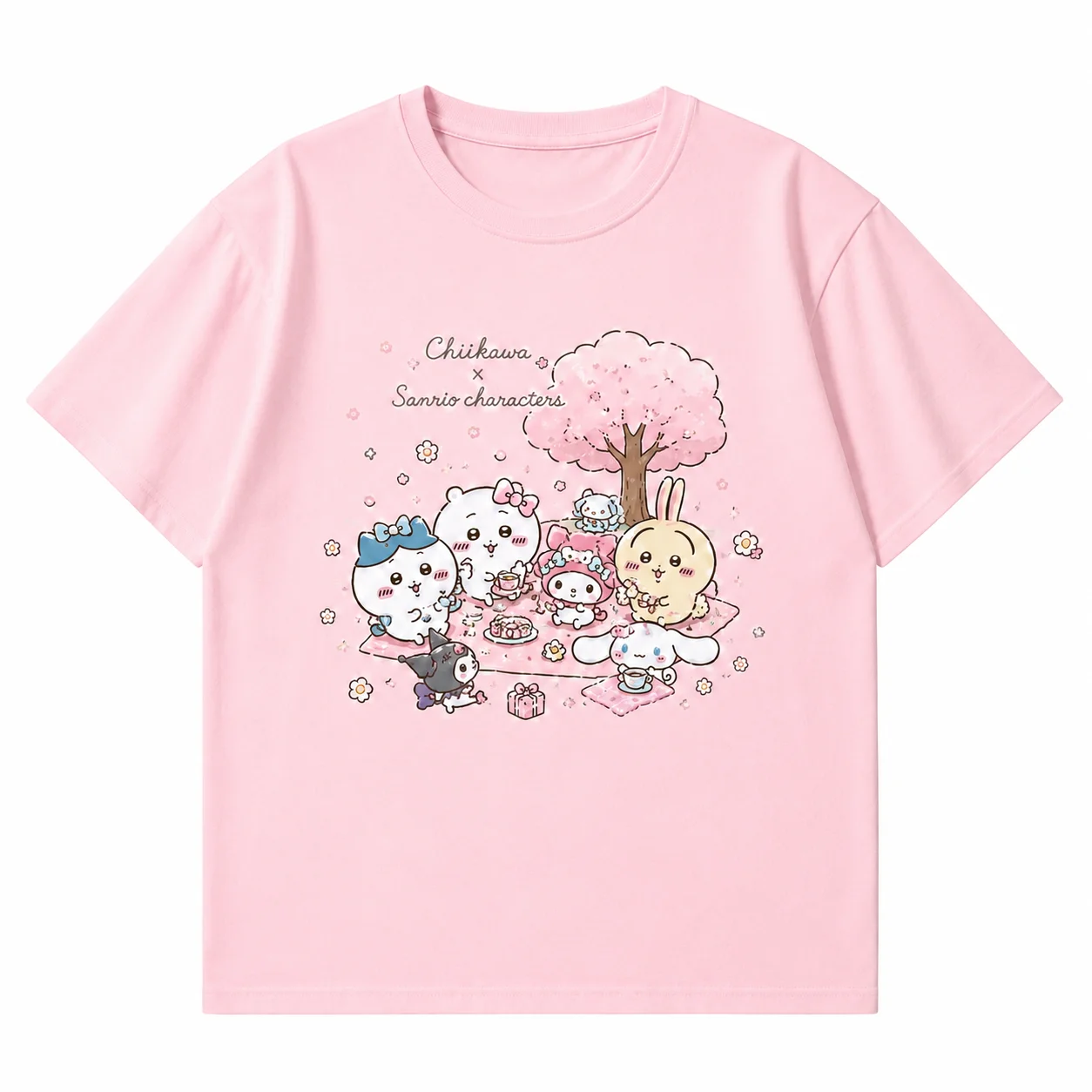 2026 Chiikawa DRINKING LICENSE Summer Parent Child Pure Cotton T-shirt Comfortable, Breathable, High Quality Ins Y2k