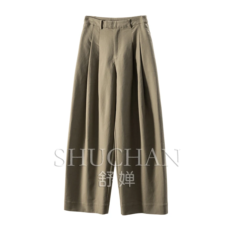 

Pure Cotton High Waist Wide Leg Banana Pants Women 28E2 Streetwear Women Trousers Women