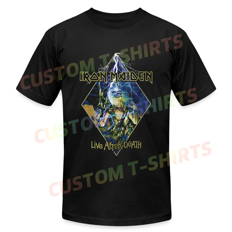 

2024 Men T Shirt Casual Irons Live After Death Diamond Maiden T-shirt Graphic Summer Short Sleeves 100% Cotton S-3XL