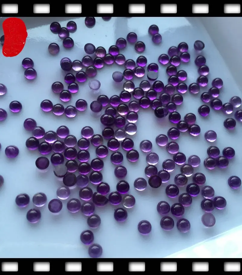 Wholesale 20pcs/pack Natural Amethyst 4mm 5mm Round Shape Semi-Precious Gemstone Jewlery Cabochon Ring Face For Jewelry