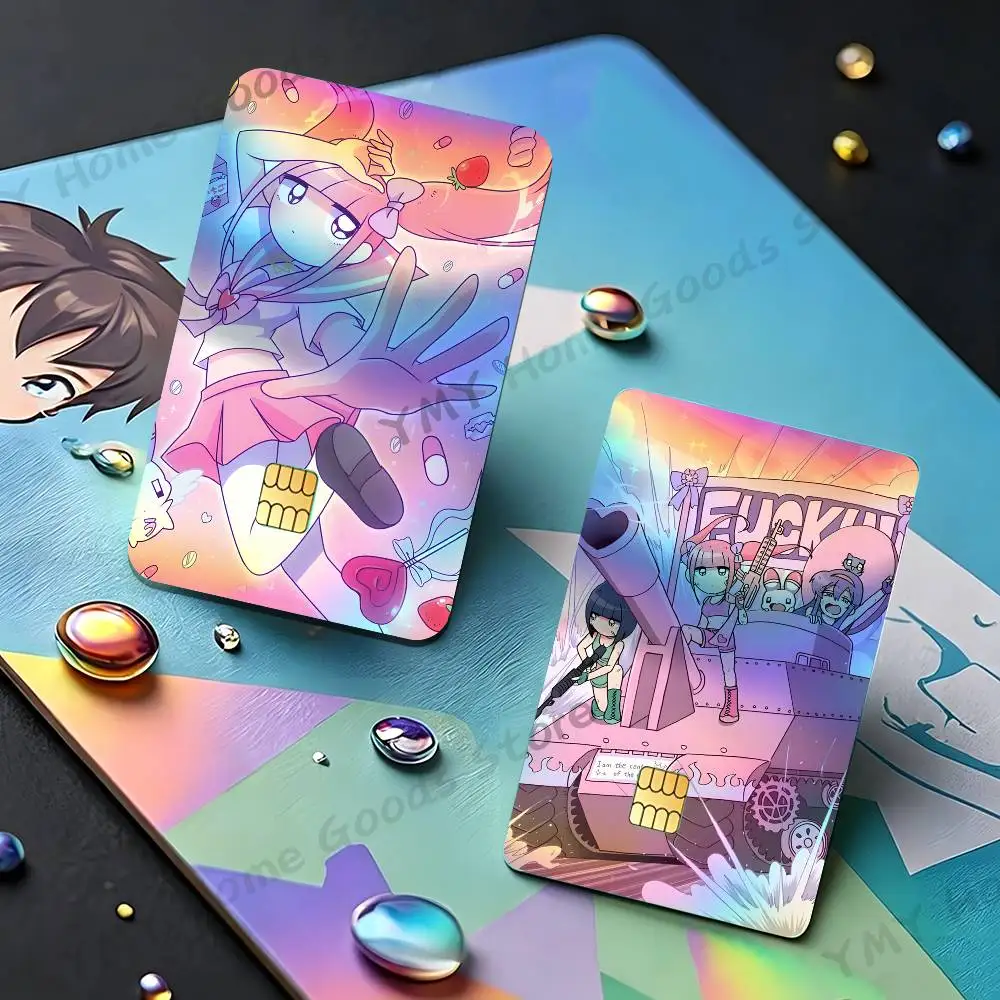 COOL M-Menhera Maiden Holographic Laser Shinny Film Skin Cover Sticker for Debit Credit Card Bank Card
