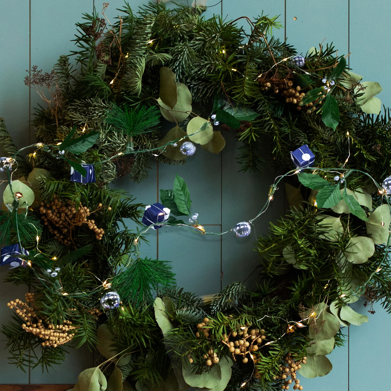 

Christmas Garland with Lights Tree Hanging Decorations Outdoor Fireplace Lighted