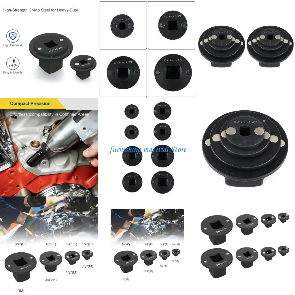 

Y5GD 8pc Low Profile Impact Adapter Socket Reducers Chrome Steel For Power Tool