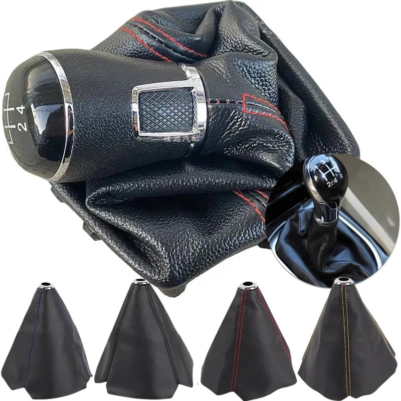 

16mm Universal PU Leather Car Gear Shift Collars Carbon Fiber Auto Car Manual Stick Shifter Knob Gear Shift Boot Cover Gaiter