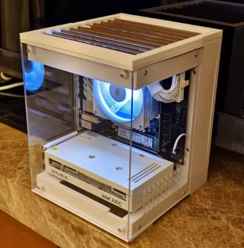 デスクトップシービュールームコンピューターitx小型シャーシはitxマザーボードsfx電源に対応しています
