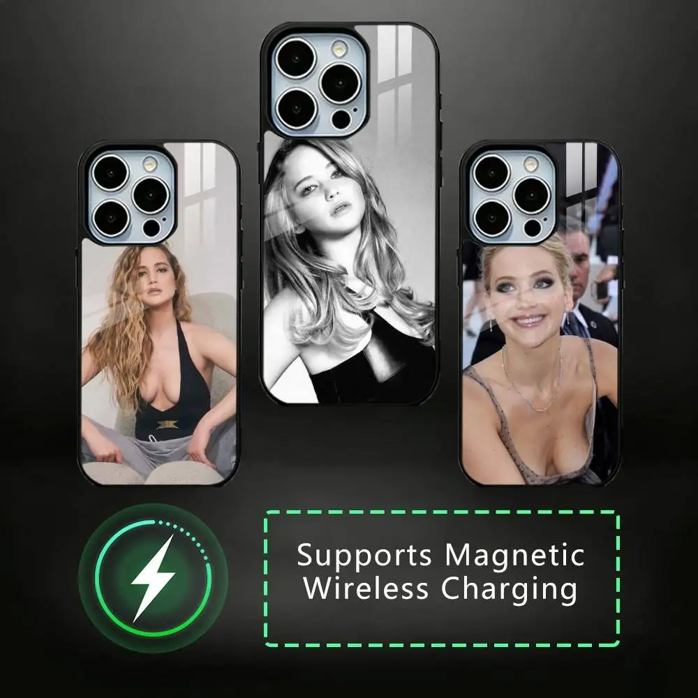 

Jennifer Lawrence Phone Case For iPhone17,16,15,14,13,12,11 Plus,Pro Allows magnetic wireless charging
