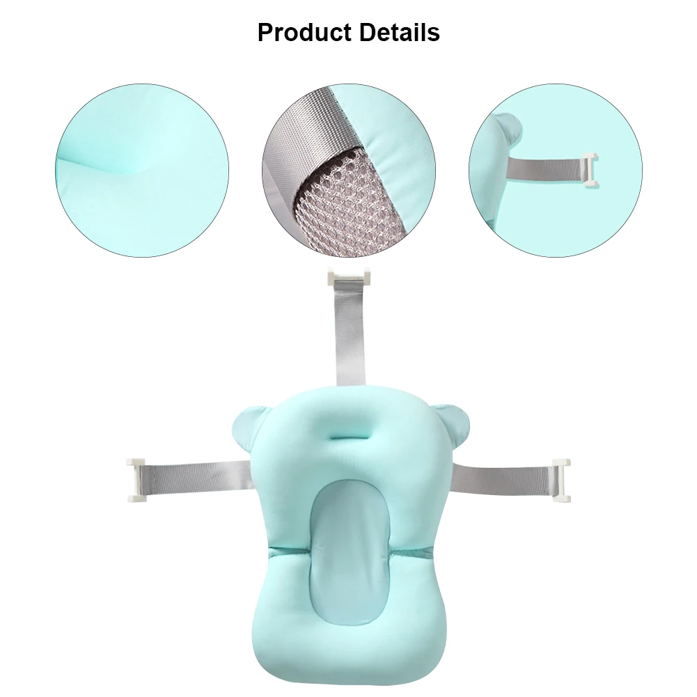 Newborn Baby Bath Cushion Seat Floating Bathing Pillow Seat Portable Provides Comfort and Support for Baby 0-12 Months - view 5
