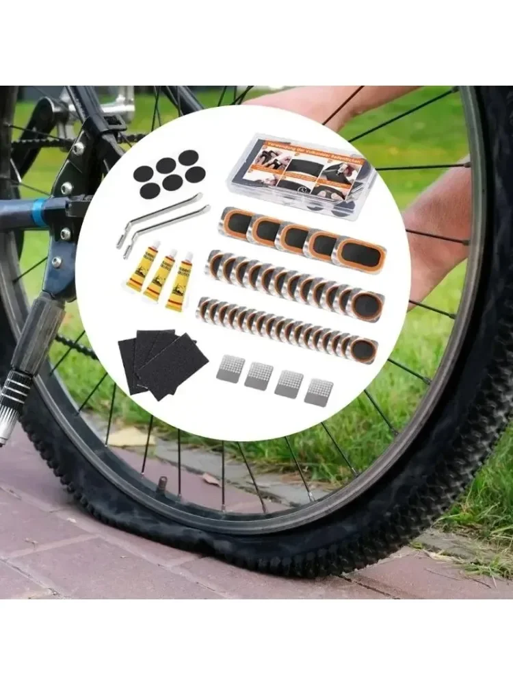 AliExpress NONE Bike Tire Repair Kit Portable with Rubber Patches and Levers for Quick Puncture Fix Simple to Use