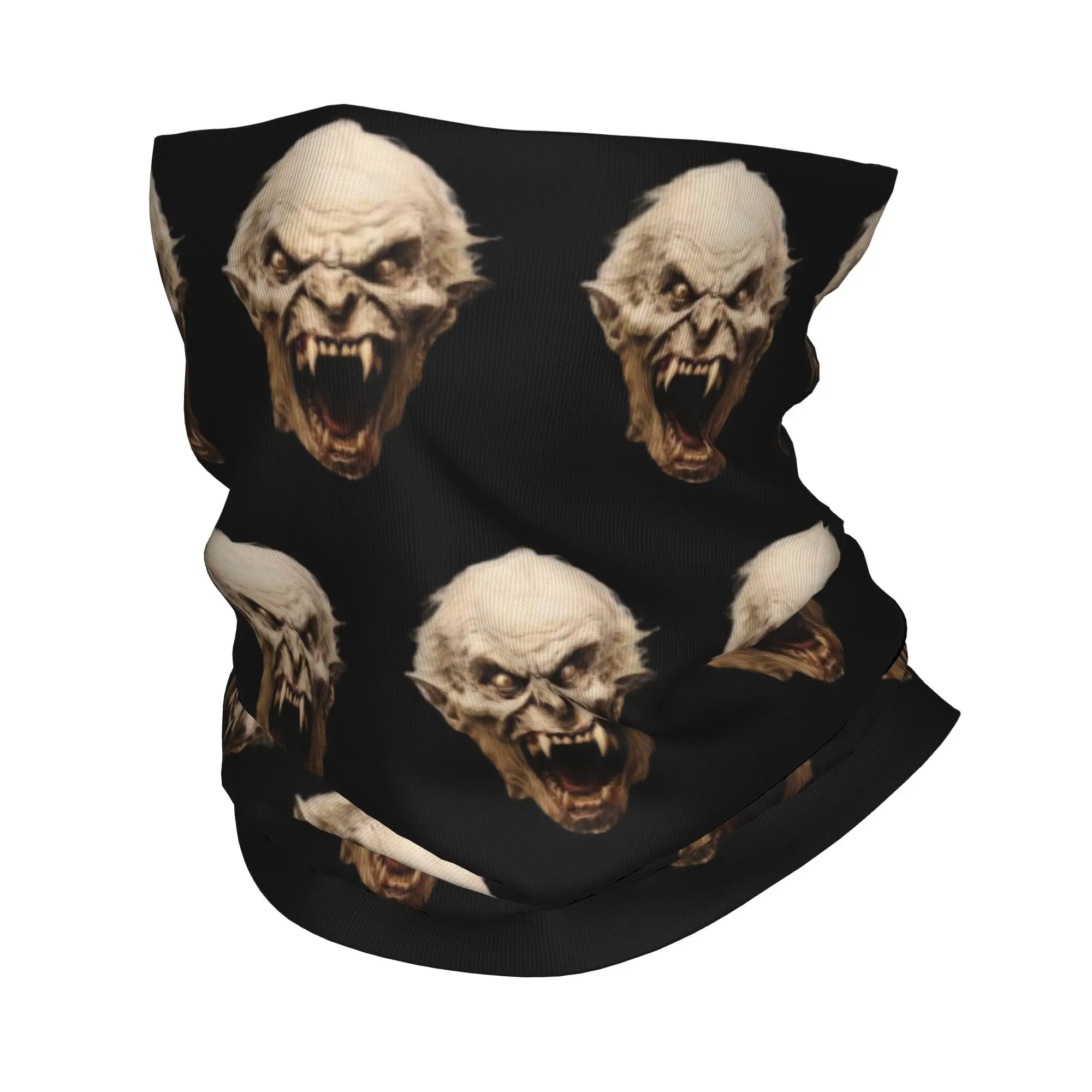 Ghoulish Creature Face Neck Gaiter Women Men UV Protection Winter  Bandana Scarf for Hiking