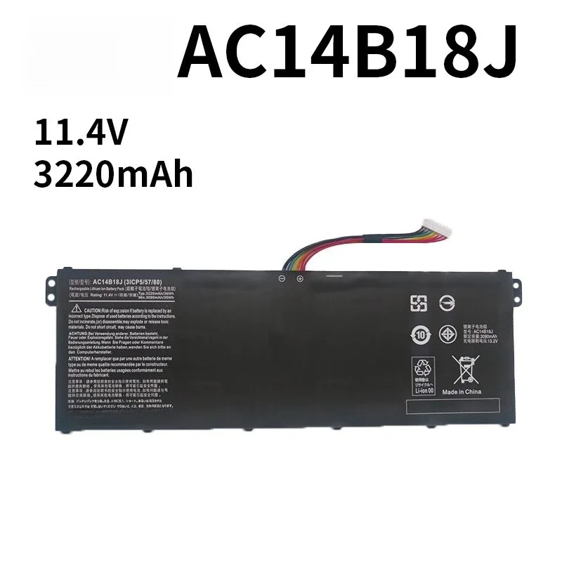 Safe Stable AC14B18J Replacement Battery For Acer V5-132 V5-122 V3-111 PN15Q3 MS2394 11.4V 3220mAh Quality Battery