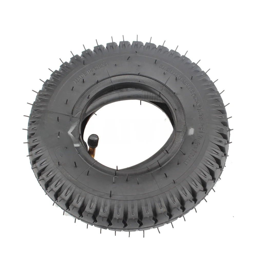 2.50 4 Inner and Outer Tire with Inner Tube for Hand Truck Utility Cart Flatbed Trolley Black Rubber 480g Strong Build