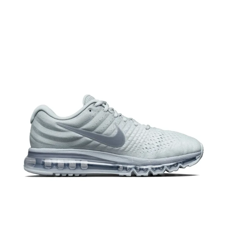 Nike Gray and White Colorway Air Max 2017 Retro Men's and Women's Comfortable Casual Running Shoes Non-slip and Wear-resistant