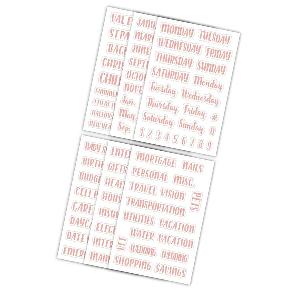 

117 Pcs Envelope Labels Stickers for Binder Rose Gold PVC Small Label ganizer Household Daily Binder Stickers Use