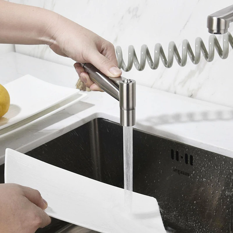 صنبور المطبخ Alenartwater المثبت على الحائط، صنبور حوض قابل للدوران، فتحة مزدوجة، مقبض واحد، خلاط الماء البارد والساخن