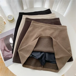 Skirts Women Solid A-line Sexy Prevalent Zipper Mini Skirts Daily Minimalist Fall Basic Street Style Korean Above Knee Clothes