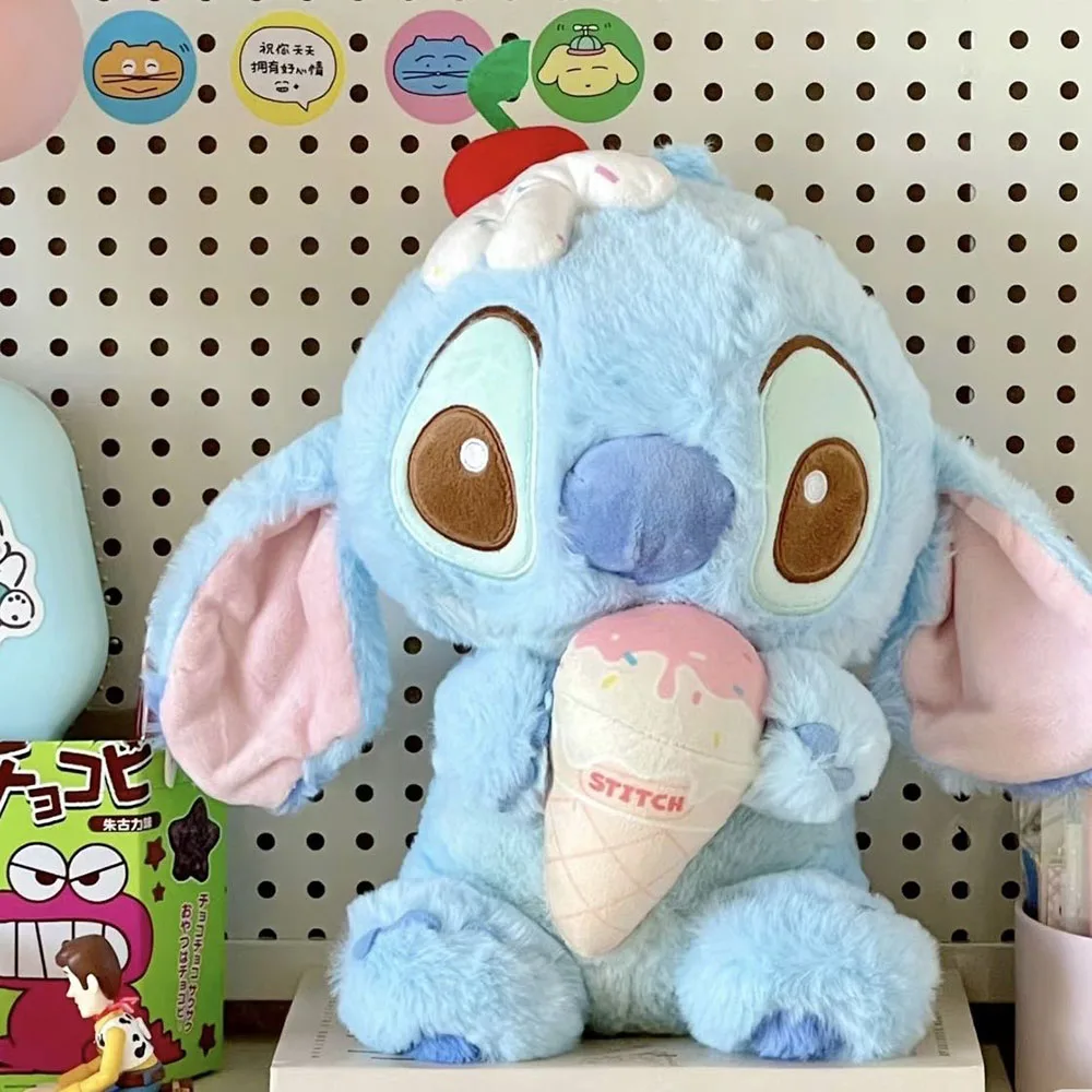 25 ซม. Kawaii Ice Cream Stitch ตุ๊กตาของเล่นอะนิเมะตุ๊กตายัดไส้ตุ๊กตาหมอนสบายโซฟาเบาะตกแต่งวันหยุดของขวัญสําหรับเพื่อน