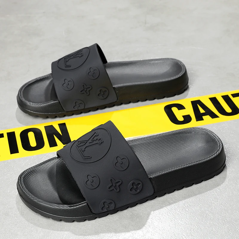 Home sandals men's home slippers bathroom non-slip bath soft sole pedaling on excrement wear flip-flops slippers image 3