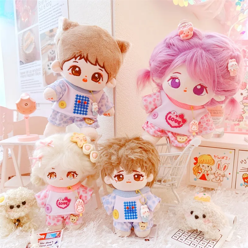 10cm20cm Dolls Accessories Pink Blue Heart Print Two-piece Set Dress Up Kawaii Exquisite Beautiful Brithday Gift for Best Friend