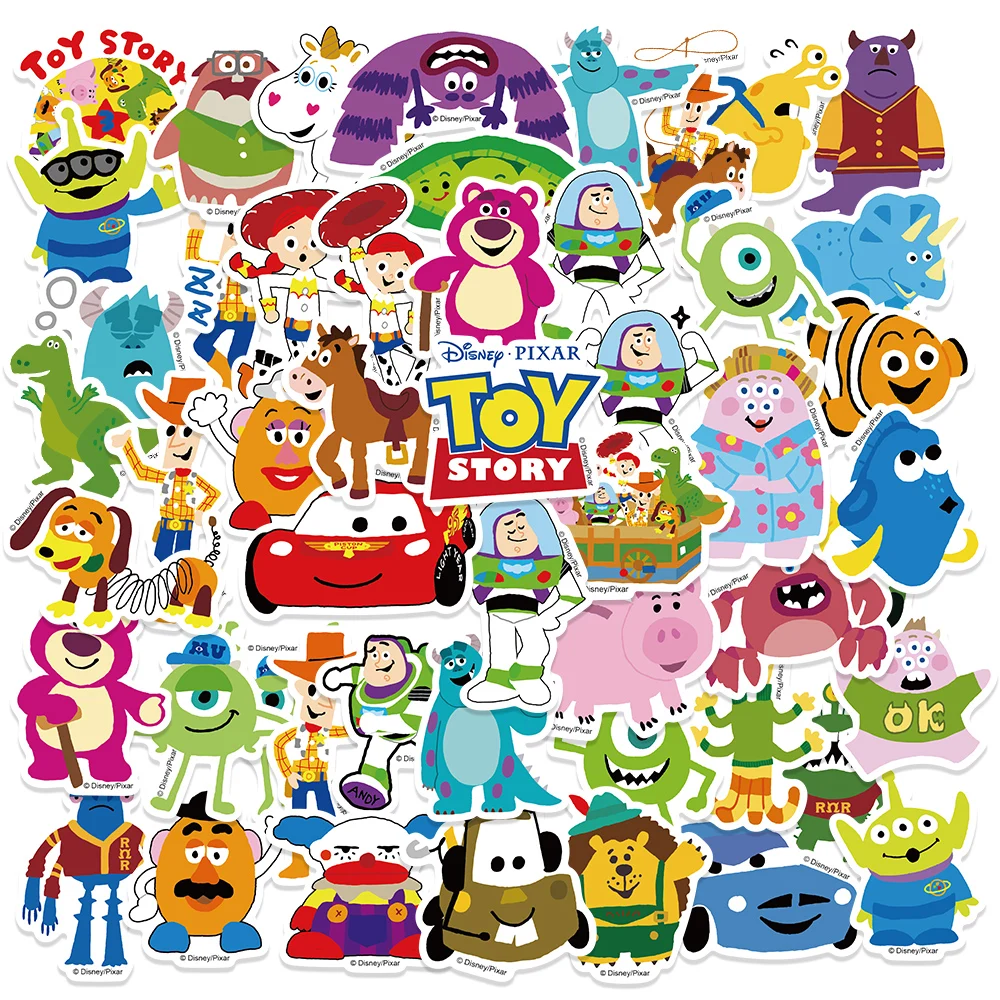 50PCS Disney Toy Story Party Favors Stickers for Water Bottles Laptop Phone Waterproof Aesthetic Trendy Stickers for Kids Toy