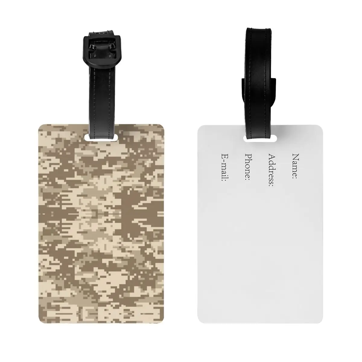 Label bagasi kamuflase Digital gurun, koper berpergian militer Multicam penutup privasi Label ID