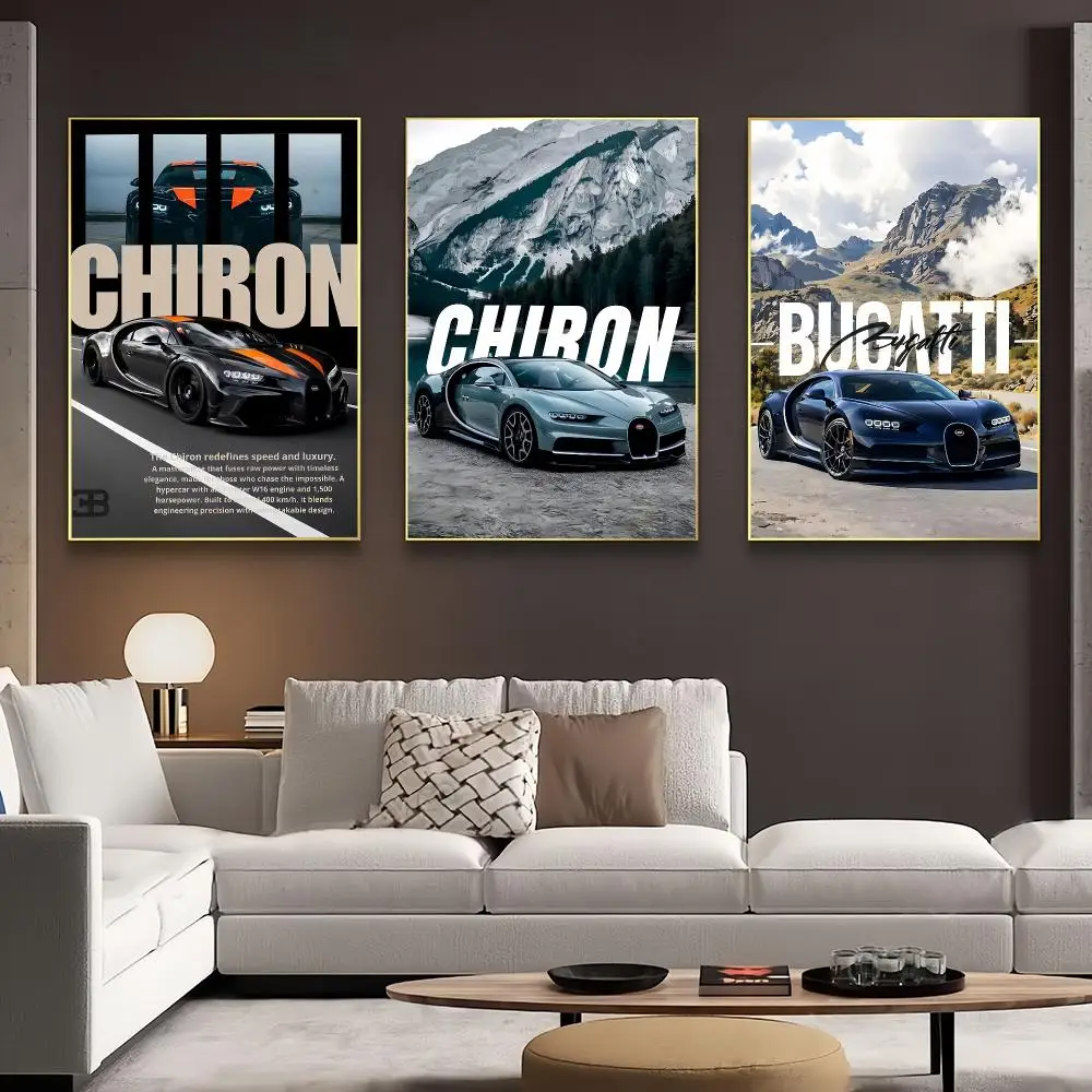 Super Car B-BUGATTI Poster HD Wall Art Aesthetic Home Decor for Living Room Bedroom Café Office Stylish Gift