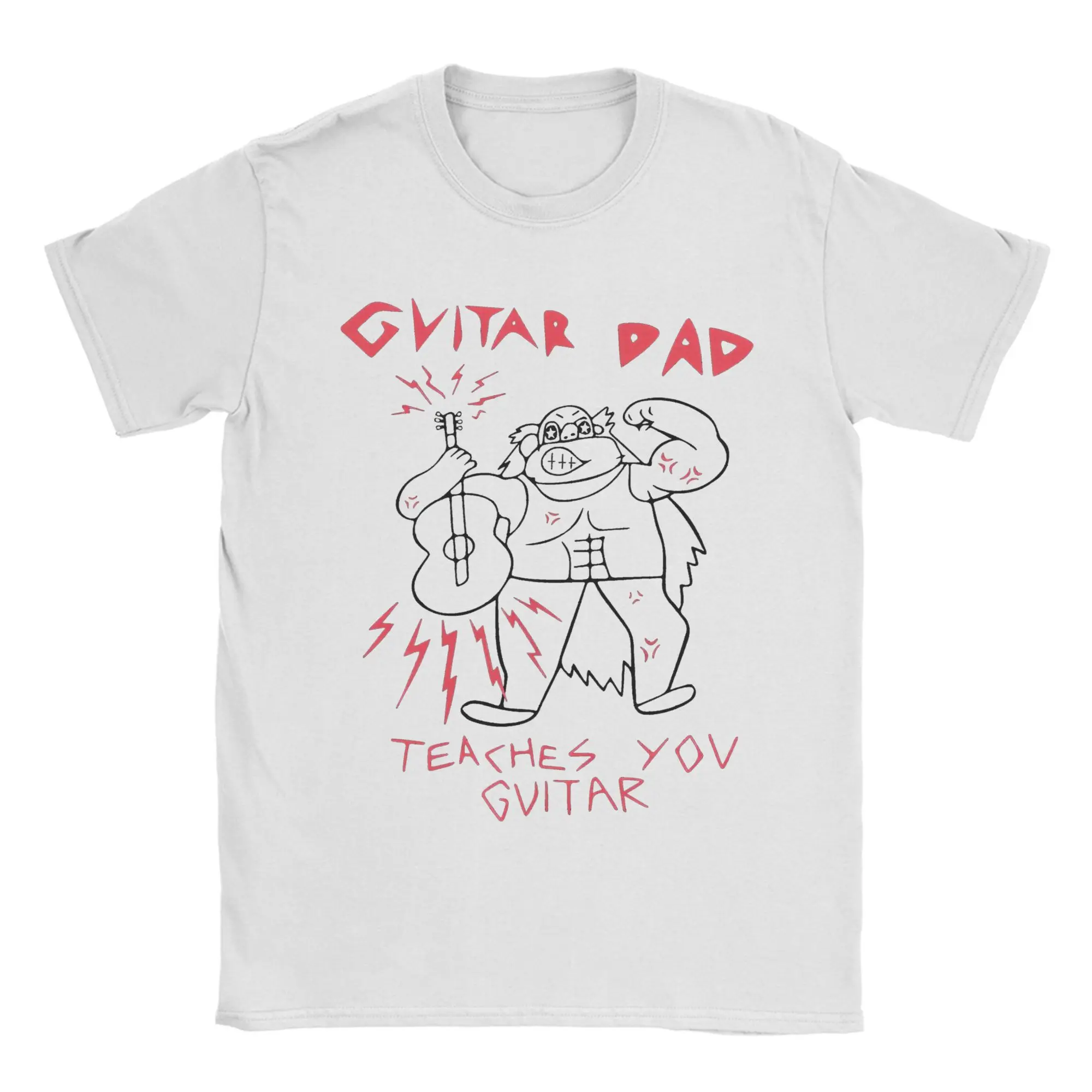 Men Guitar Dad Steven Universe T Shirt Teaches You Guitar Cotton Clothing Vintage Short Sleeve Crewneck Tee Shirt Gift T-Shirt