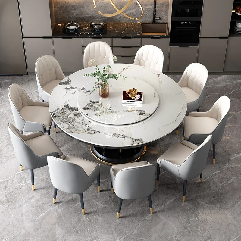 

Folding Extendable Dining Table Modern Roundrproof Nordic Luxury Dining Table White Living Room Mesas De Comedor Furnitures