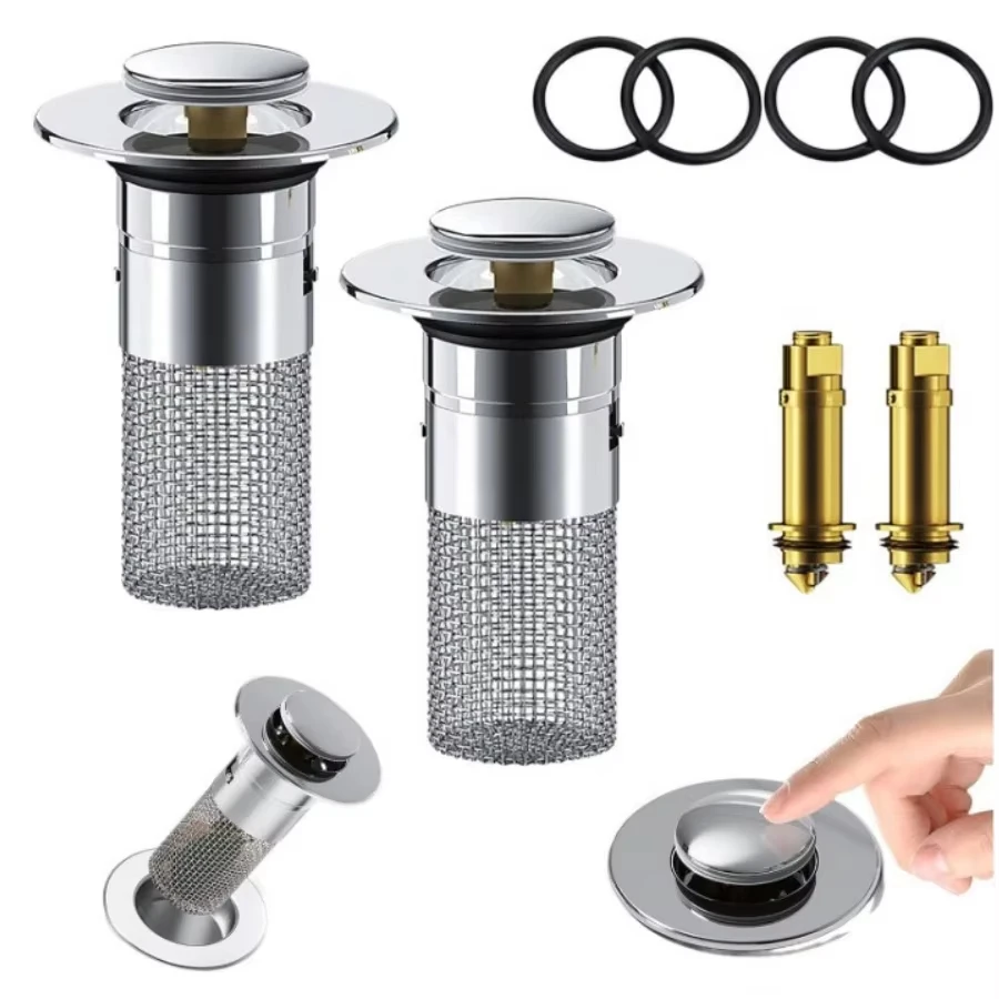 1/2PCS Sink Drains Filter Bathroom Pop-Up Sink Filter Plug Stopper Wash Basin Hair Catcher Strainer Stopper Kitchen Accessories