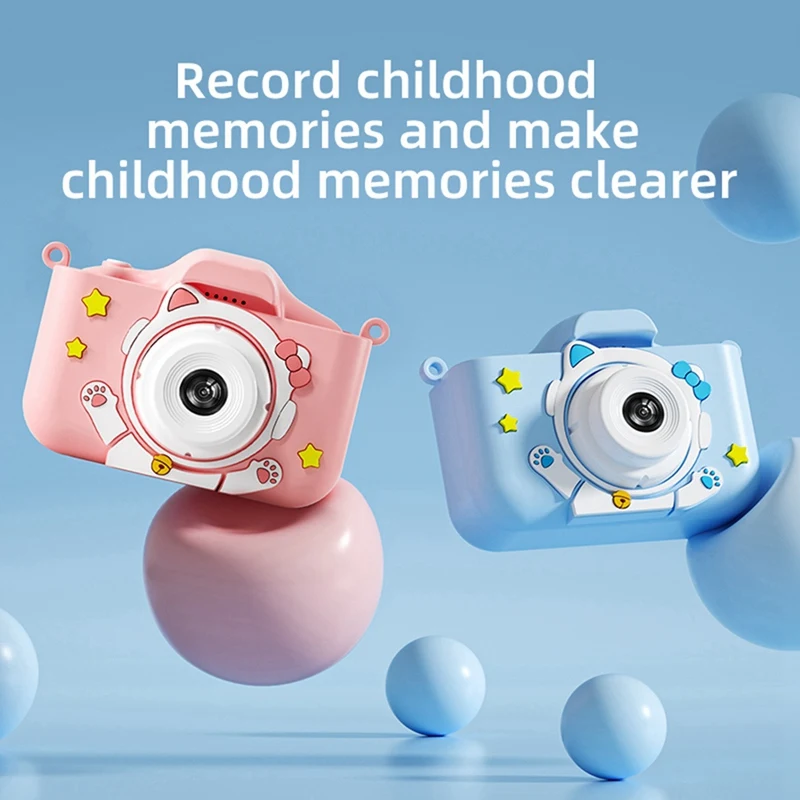 كاميرا رقمية ELEC-HD 1080P 96MPT كاميرات قابلة لإعادة الشحن مع تكبير 8X كاميرا كرتونية مدمجة للأطفال على شكل قطة فضائية