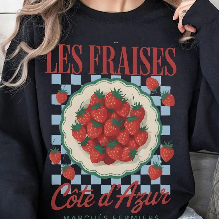 

Aethestic Unisex Sweatshirt Long Sleeves Casual Hoodies Stylish Pullover Daily Wear Multiple Colors Versatile Strawberry Riviera