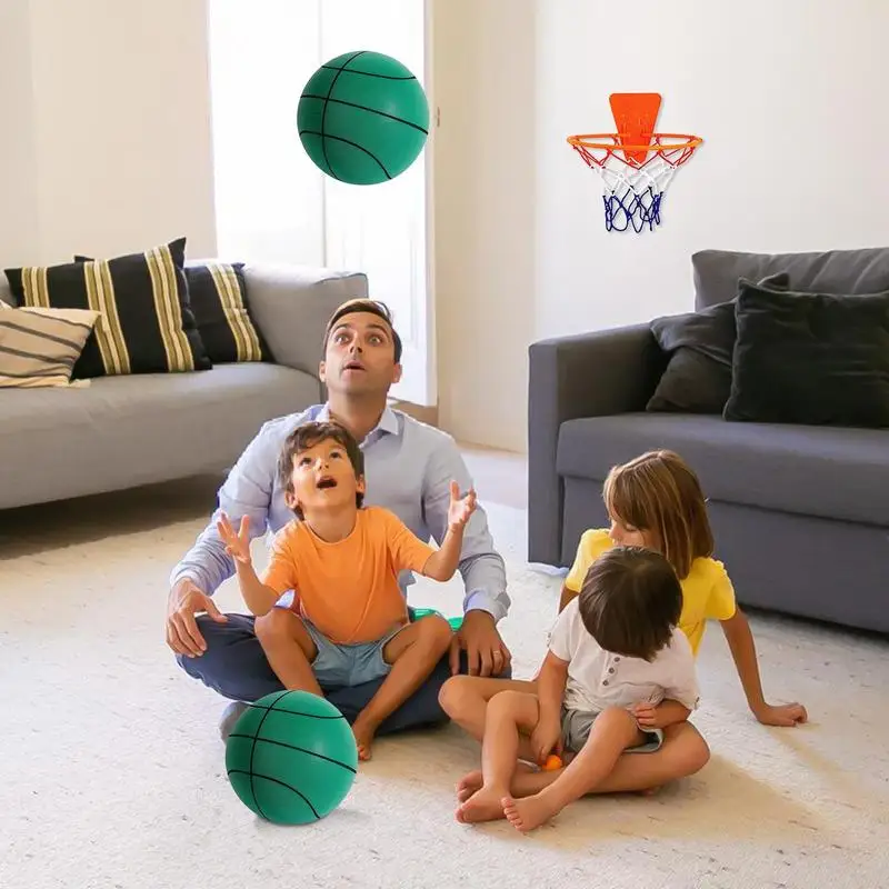 

Quiet Basketball No Sound Basketball Indoor With Hoop No Noise Sport Ball Equipment Indoor Dribble For Kids Adults Home Gym