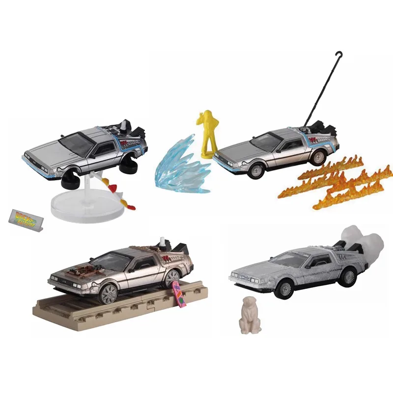 Original TAKARA TOMY Gashapon Back To The Future Alloy Car Time Machine Anime Action Figure Model Toys Gift Collection Ornament