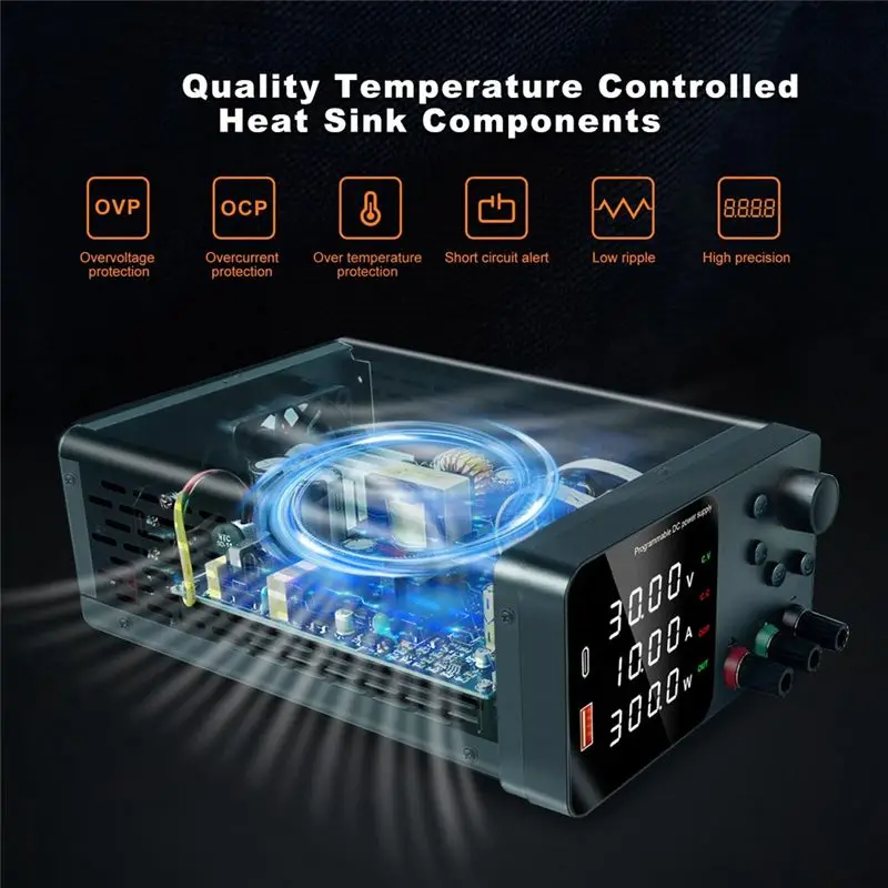 DC Power Supply Variable Power Supplies With Output Enable/Disable Button USB&Type-C Quick-Charge (US Plug)-AA26