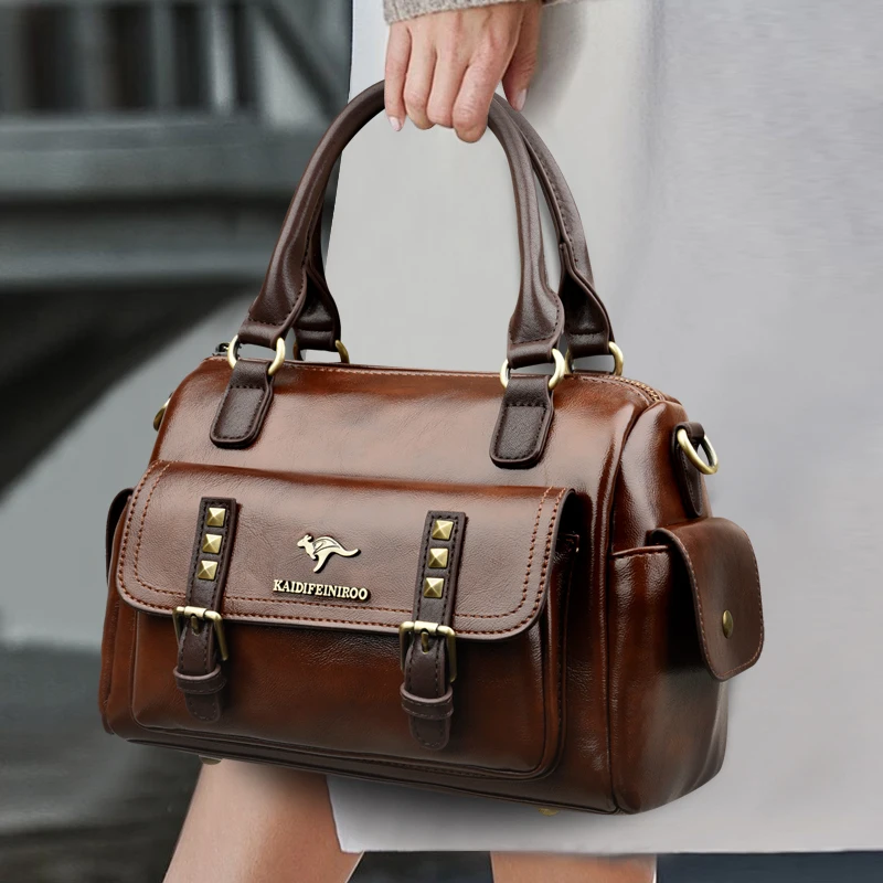 

Высококачественная женская сумка через плечо из искусственной кожи, сумка через плечо, женская сумка-мессенджер с несколькими карманами для повседневных поездок на работу