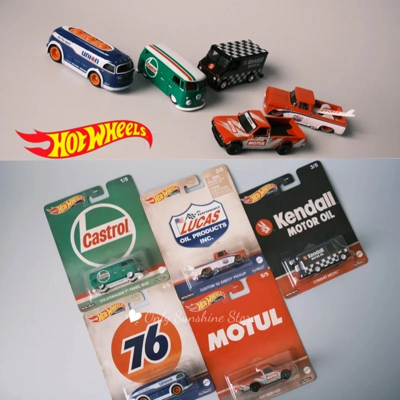 Hotwheels DLB45 Batch U Datsun 620 Chevrolet Volkswagen T1 Bus Popular Culture Pressed Cast Collectible Toy Vehicle Model