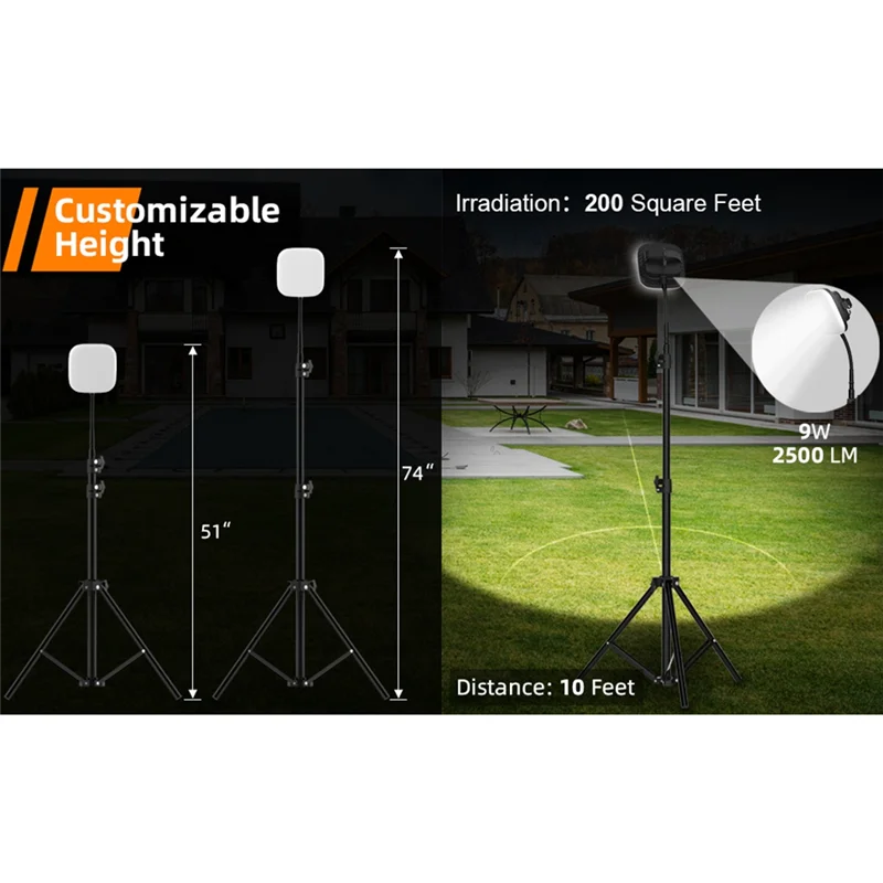 التحكم عن بعد أضواء التخييم أضواء التخييم 3200K-7500K قوس أضواء المجال في الهواء الطلق معلقة أضواء في الهواء الطلق